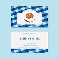 Hand drawn bakery name card template vector