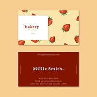 Hand drawn bakery name card template vector