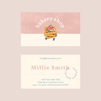 Business card template vector for bakery shop set