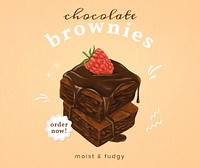 Hand drawn brownies social template | Premium Vector - rawpixel