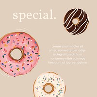 Hand drawn donut Instagram ad template vector