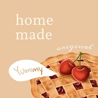 Hand drawn pie Instagram ad template vector