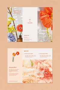 Flower shop brochure template vector