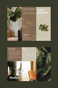 House plant shop brochure template vector