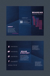 Dark blue branding brochure template vector