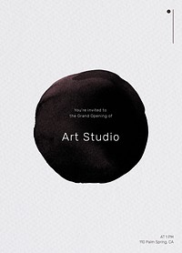 You are invited to the grand opening of Art Studio invitation card template vector