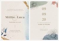 Wedding invitation card template vector