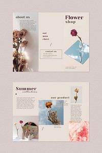 Flower shop brochure template vector