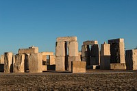 This approximately four-fifths-scale replica of England&#39;s famous Stonehenge prehistoric monument stands in Odessa, Texas.