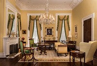 The Small Parlor in the northeast corner of the first floor in the 1856 section of the Texas Governor&#39;s Mansion in Austin.