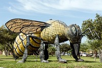 Hidalgo, Texas's, Killer Bee Statue, a nod to a historical moment in October 1990 when the first known swarm of these "Africanized" bees was documented to have crossed into the United States from Mexico and into this little Rio Grande River community in far-south Texas.
