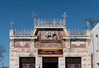 This business in Fredericksburg, in the Texas Hill Country, calls itself the "Talk of the Town." Perhaps it's because of the elephant and lacy rail over the door.