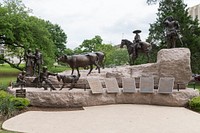 The Tejano Monument, a sculpture on the Texas Capitol Grounds that salutes Texas&#39;s first cowboys &mdash; Spanish &quot;Tejanos&quot; from Spain&#39;s New World empire, then Mexico, and then Texas &mdash; as well as other Spanish-speaking settlers.