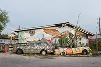 Some would call this eclectic, others funky, art in the vibrant South Austin neighborhood of the state capital. Original image from <a href="https://www.rawpixel.com/search/carol%20m.%20highsmith?sort=curated&amp;page=1">Carol M. Highsmith</a>&rsquo;s America, Library of Congress collection. Digitally enhanced by rawpixel.