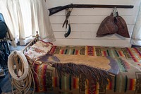 Some of the genuine Old West possessions displayed inside a bunkhouse &mdash; a small railroad office moved to the location and converted for ranch use &mdash; on a ranch owned by Annie Young Shelton and Ferol Shelton near Clarendon in the Texas Panhandle.