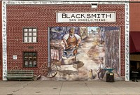 A downtown mural depicting blacksmithing, an important Old West business, in San Angelo, the seat of Tom Green County, Texas. Original image from Carol M. Highsmith&rsquo;s America, Library of Congress collection. Digitally enhanced by rawpixel.