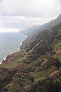 Rugged landscape of Kauai. Original public domain image from Wikimedia Commons