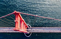 Drone view of cars driving along San Francisco Golden Gate Bridge and water. Original public domain image from <a href="https://commons.wikimedia.org/wiki/File:Drone_view_golden_gate_bridge_(Unsplash).jpg" target="_blank" rel="noopener noreferrer nofollow">Wikimedia Commons</a>