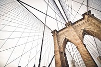 Steel wires in the Brooklyn Bridge in New York. Original public domain image from Wikimedia Commons