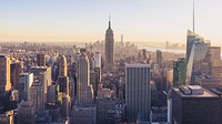 The downtown New York City skyline. Original public domain image from <a href="https://commons.wikimedia.org/wiki/File:Goodies_from_Top_of_the_Rock_(Unsplash).jpg" target="_blank">Wikimedia Commons</a>