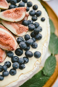 Christmas cake with figs and blueberry. Original public domain image from Wikimedia Commons