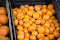 A box full of tangerines. Original public domain image from Wikimedia Commons