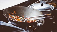 Stir fried vegtables. Original public domain image from Wikimedia Commons