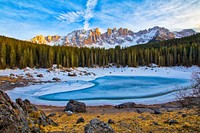Karersee, Italy. Original public domain image from Wikimedia Commons