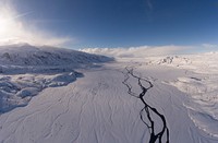 Glaciers on the mountain valley of Thórsmörk. Original public domain image from <a href="https://commons.wikimedia.org/wiki/File:Lost_in_the_valley_(Unsplash).jpg" target="_blank" rel="noopener noreferrer nofollow">Wikimedia Commons</a>