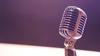 Microphone against a black and white background. Original public domain image from <a href="https://commons.wikimedia.org/wiki/File:LATE_NIGHT_(Unsplash).jpg" target="_blank">Wikimedia Commons</a>