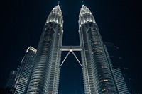 The Petronas Towers in Malaysia. Original public domain image from Wikimedia Commons