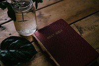 Bible on Table. Original public domain image from Wikimedia Commons