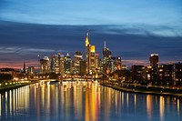 Frankfurt Skyline at night. Original public domain image from Wikimedia Commons