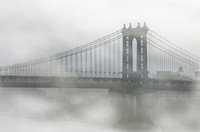 Brooklyn Bridge covered in mist on a foggy morning. Original public domain image from <a href="https://commons.wikimedia.org/wiki/File:Manhattan_Bridge_%2B_fog_(Unsplash).jpg" target="_blank" rel="noopener noreferrer nofollow">Wikimedia Commons</a>