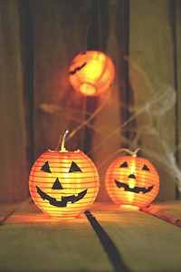 Halloween pumpkin, festive decoration. Original public domain image from Wikimedia Commons