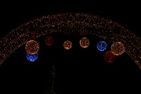 Neon lantern and arched entrance at a festival. Original public domain image from Wikimedia Commons