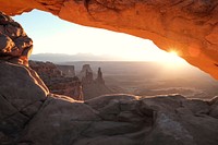 The cave with sunlight. Original public domain image from Wikimedia Commons