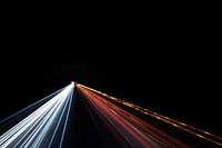 Long exposure neon traffic lights. Original public domain image from Wikimedia Commons