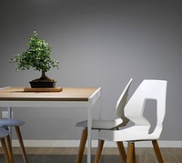 Bonsai tree on table. Original public domain image from Wikimedia Commons