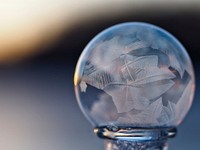 Ice bubble. Original public domain image from Wikimedia Commons