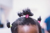 Cute little girl&#39;s black hair style. Original public domain image from <a href="https://commons.wikimedia.org/wiki/File:D%C3%BCsseldorf,_Germany_(Unsplash_7O1YZkFsNf0).jpg" target="_blank">Wikimedia Commons</a>