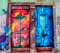 Behind Doors, Valparaíso’s hills, Chile-26 April 2017. Original public domain image from Wikimedia Commons