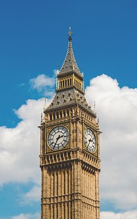 Big Ben, London, United Kingdom. Original public domain image from Wikimedia Commons