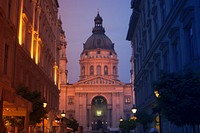 Roman style building with night lights. Original public domain image from Wikimedia Commons