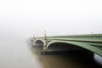 Misty bridge. Original public domain image from Wikimedia Commons