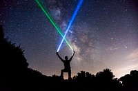 Stars & lasers. Original public domain image from <a href="https://commons.wikimedia.org/wiki/File:Stars_%26_lasers_(Unsplash).jpg" target="_blank" rel="noopener noreferrer nofollow">Wikimedia Commons</a>