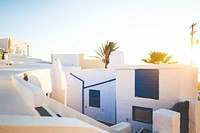 Blue and white of classic Greek buildings on the seashore. Original public domain image from <a href="https://commons.wikimedia.org/wiki/File:Blue_and_white_Greek_rooftops_(Unsplash).jpg" target="_blank">Wikimedia Commons</a>