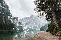 Beautiful view of a lake and mountains. Original public domain image from <a href="https://commons.wikimedia.org/wiki/File:Lago_di_Braies_(Unsplash_oV4bR3YoR_s).jpg" target="_blank">Wikimedia Commons</a>