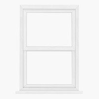 White sash window, home exterior illustration psd