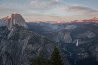 High view of the Yosemite Valley in the late afternoon. Original public domain image from Wikimedia Commons